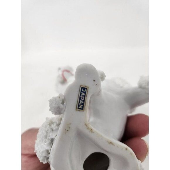 VTG 1950s Ceramic White Spaghetti Poodle Dog Figurine Japanese Rare Mid Century - Picture 9 of 10